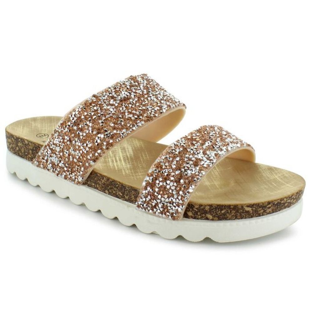 ALOHA ISLAND Corsica Sparkling Slide Sandals Size 8M